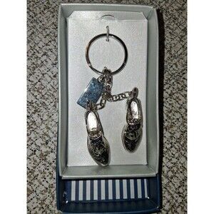 NIB Things Remembered Silvertone Golf Shoes Keychain